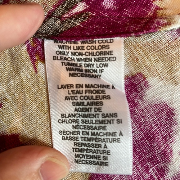 Kate Hill Woman 2X Linen tank bold pattern artsy - Picture 4 of 5